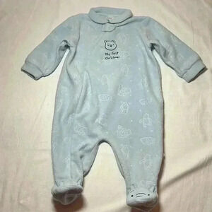 Disney - Winnie the Pooh - first Christmas- footed sleeper.  Size 3-6 months